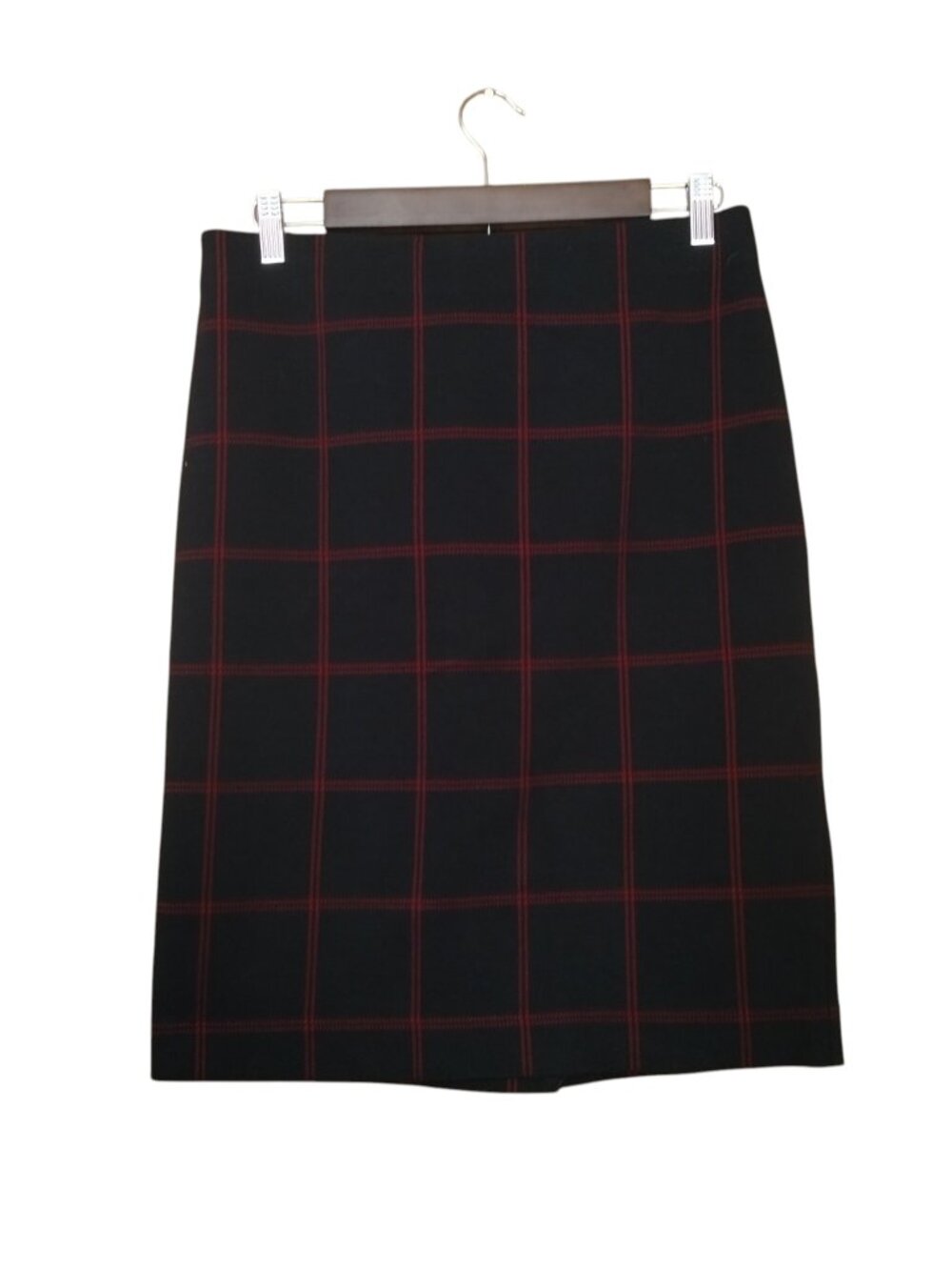 Ann Taylor Plaid Knit Cozy Pencil Skirt Petite Large Preppy Academia Pull On